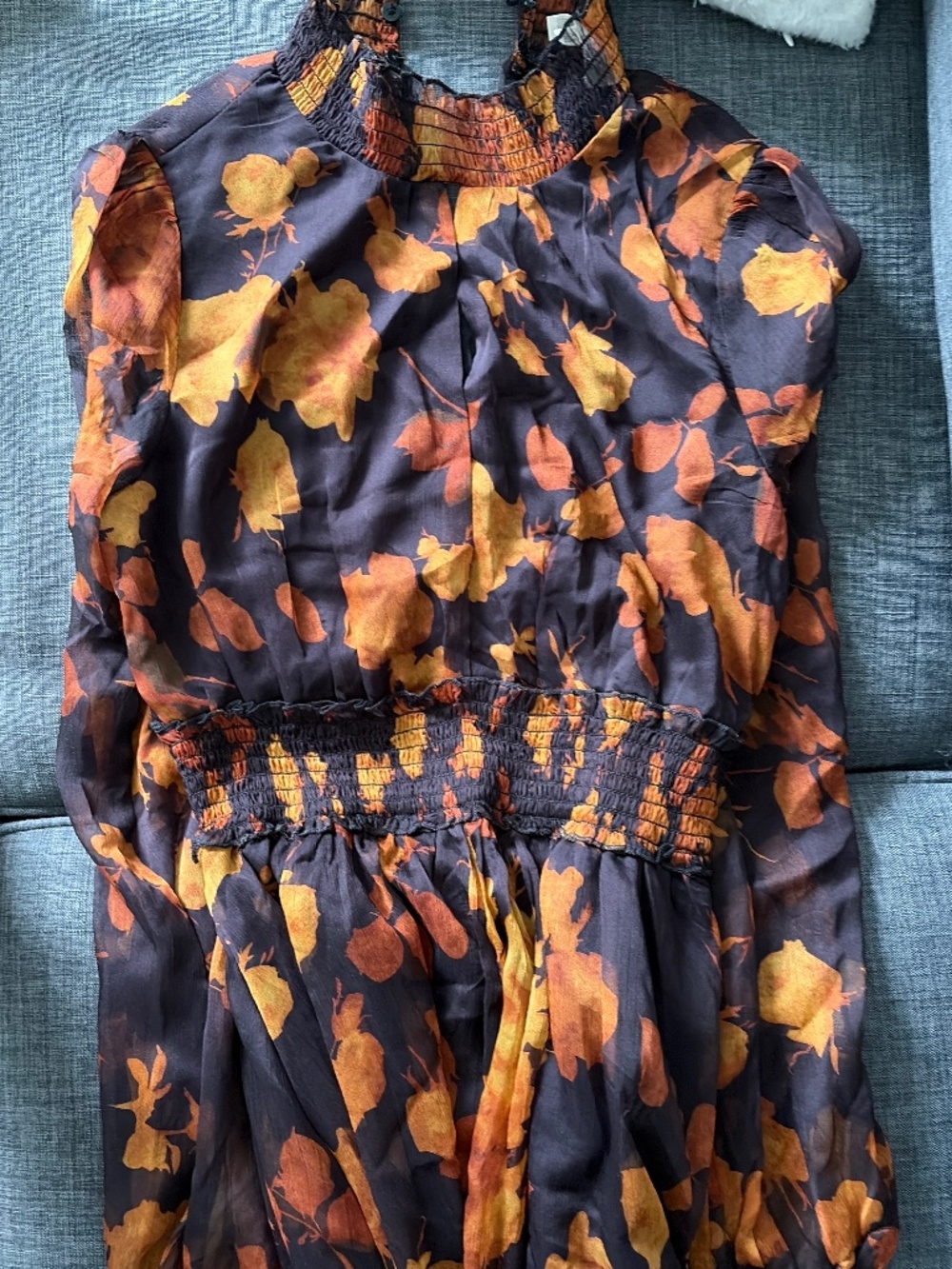 Melloday Never Worn, Fall Leaves Maxi Dress Size XS